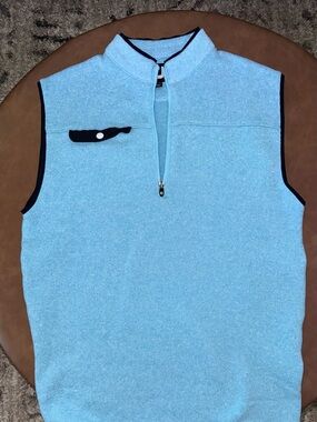 FootJoy Light Blue Sleeveless Golf Vest with Navy Trim Size small